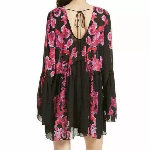 Free People  Intimately  Printed Symphony Sheer Tunic dress. Medium -cp - Picture 2 of 12
